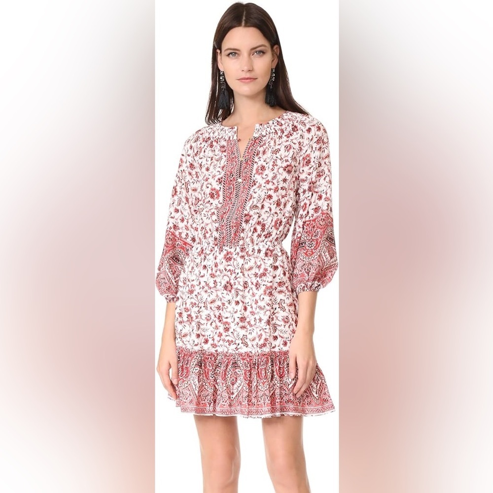 Shoshanna 100% Silk Pasadena Dress Romantic Western Boho Floral Prairie Size 4